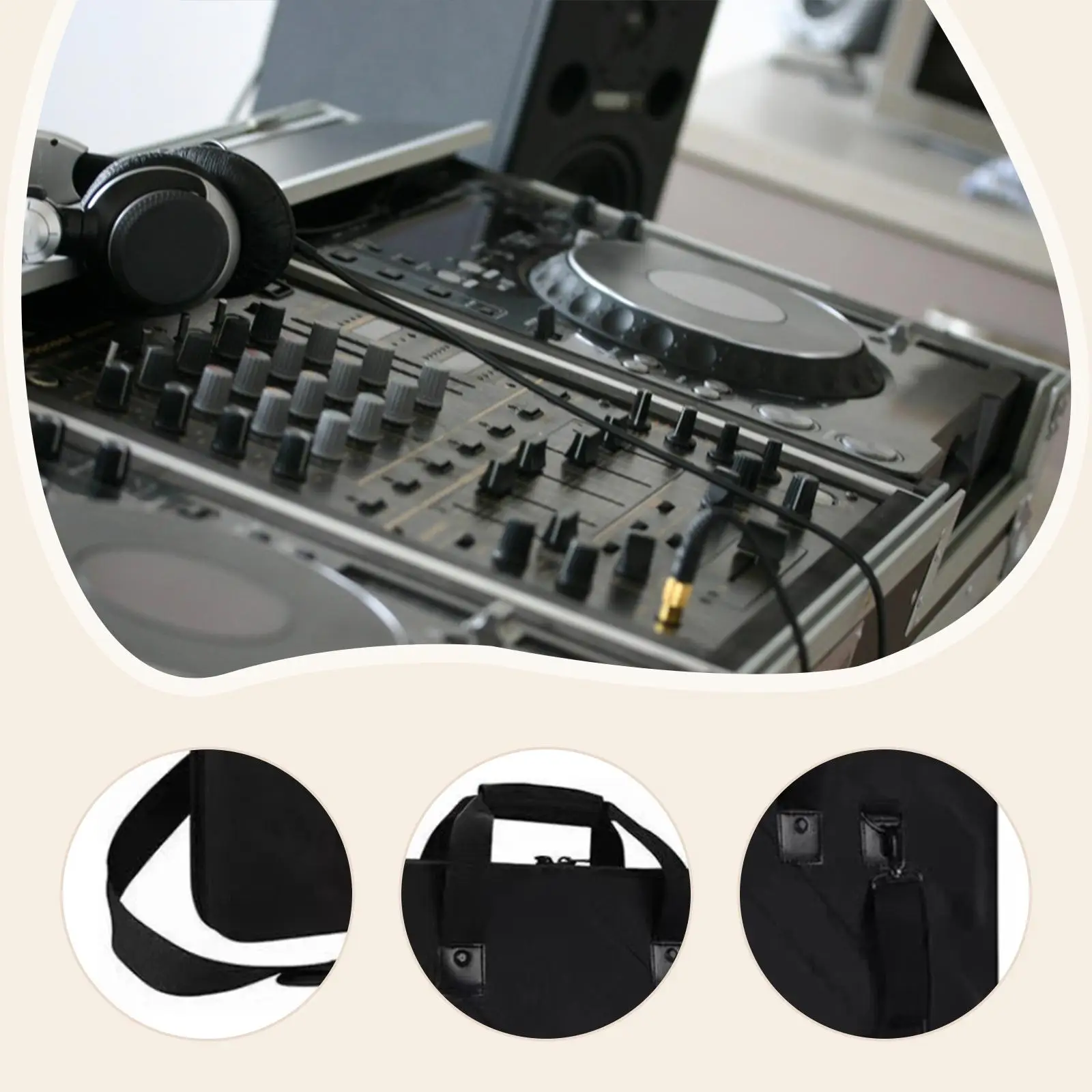 DJ Controllers Carry Case Black Two Way Zipper Portable Accessory Equipment Shockproof Travel Bag Gig Bag for Outdoor Travel