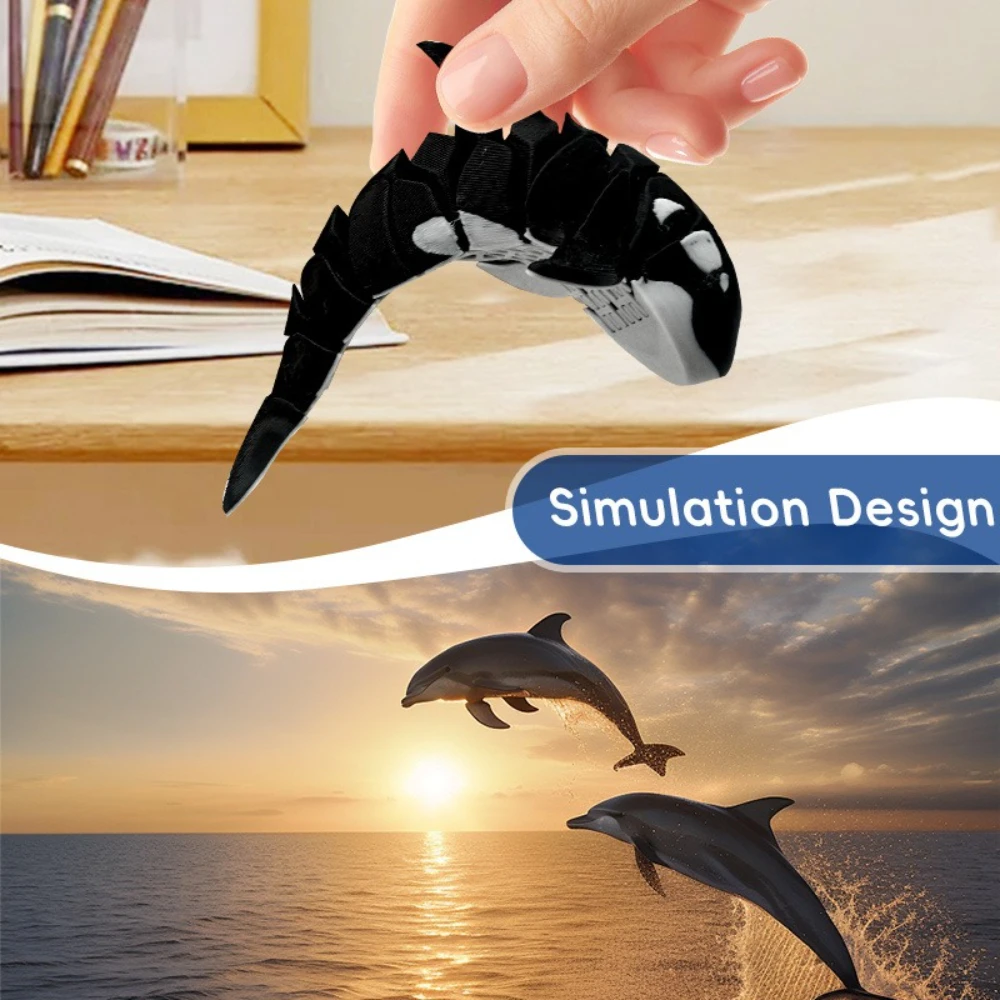 

Marine Animals Killer Whale Toy Flexible Fun Orca Toys Movable Joints Stress-relieving Small Toys for Children Christmas Gifts