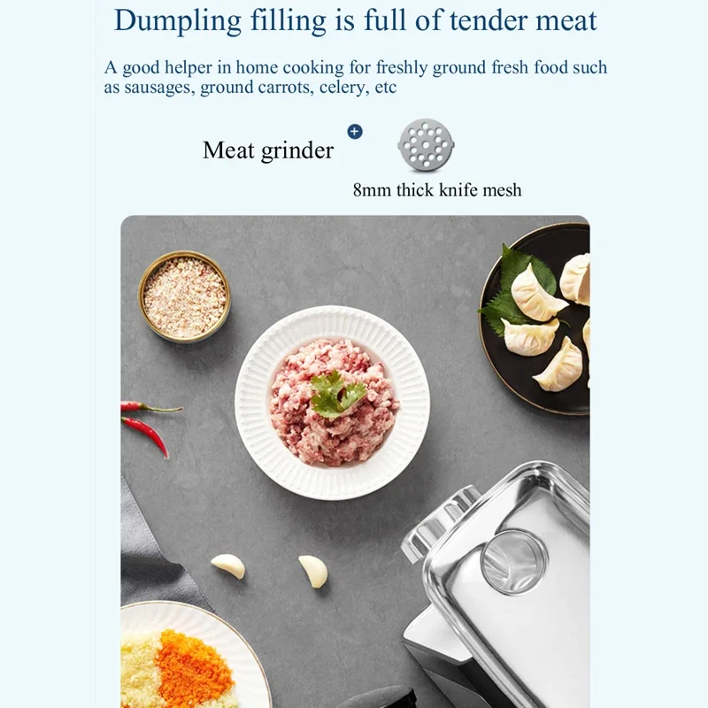 Electric Meat Grinder 1000W Heavy Duty Meat Mincer Sausage Grinder - Metal Gears, Reverse, Circuit Brea