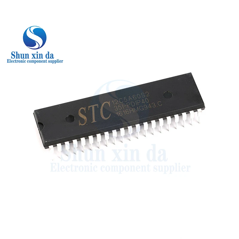 STC12C5A60S2-35I-PDIP40 12C5A60S2 DIP IC Multi-Serial 8051 Single-Chip Microcomputer ISP EEPROM Micro Computer In Line