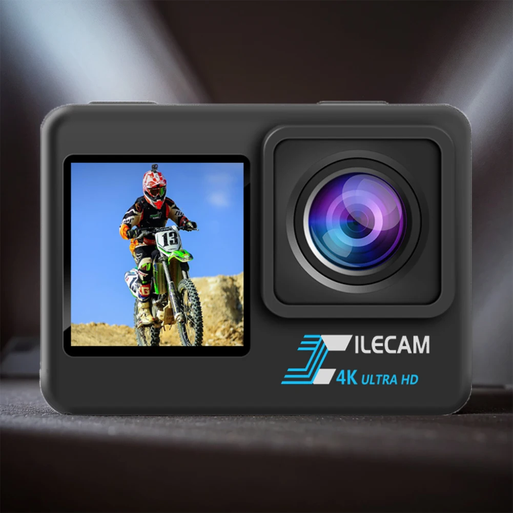 كاميرا الحركة 4K UHD 1080P 30FPS 2.0 بوصة IPS شاشة دراجة تسجيل الفيديو كاميرا المضادة للاهتزاز كاميرا فيديو شاشة عرض مزدوجة
