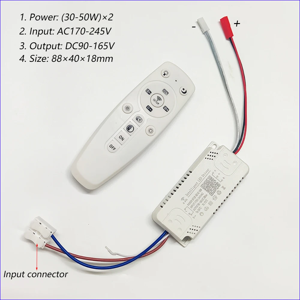 Pilote LED de contrôle APP Transformateur LED intelligent à distance 2,4 G (12-24 W) X2 (40-60 W) X2 pour lustre à couleur variable.