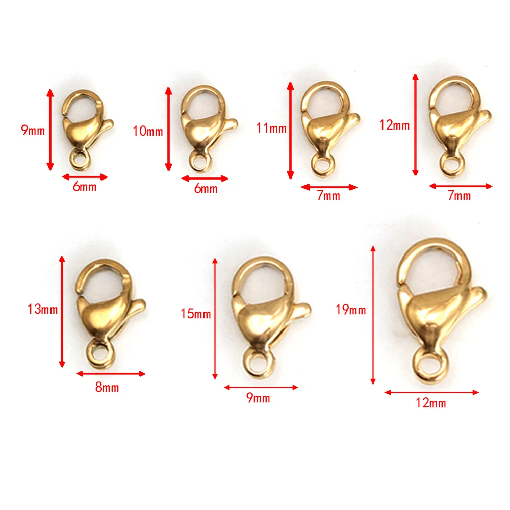 MEIBEADS 25pcs/lot Stainless Steel Lobster Clasp Hooks for Jewelry Making DIY Bracelet Necklace Chain Keychain Accessories