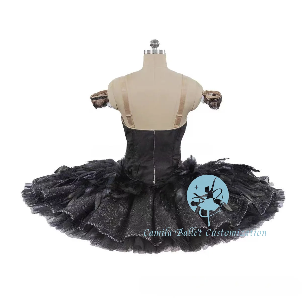 プロのカスタム染色ブラックスワンレパートリーバレエ国際競技会パフォーマンスチュチュスカート大人と子供