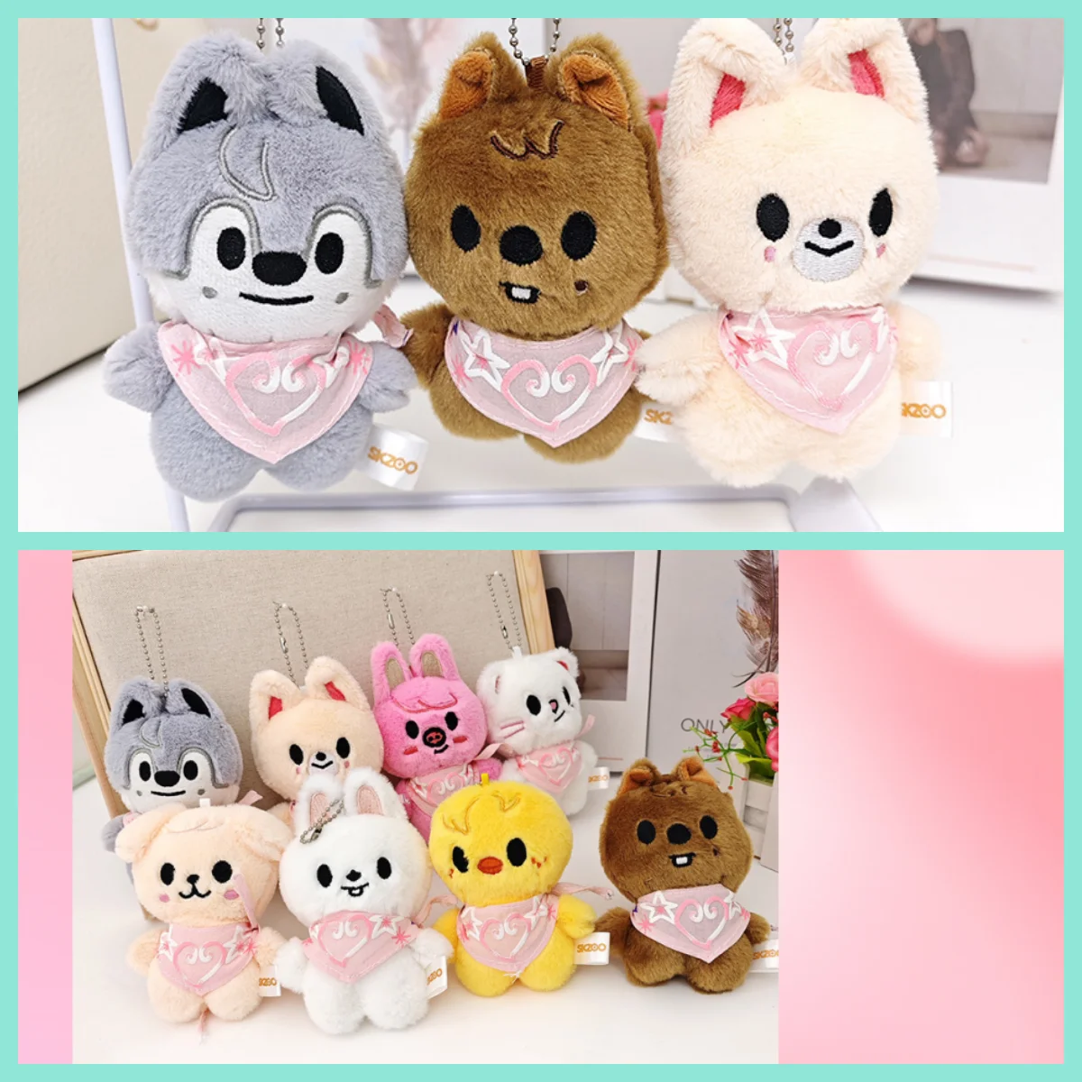 SKZ سلسلة المفاتيح القطيفة سوبر لطيف SKZOO أسبوع الرسمية نفس المفاتيح لعبة الأطفال منشفة لعاب الأطفال دمية هدايا العيد