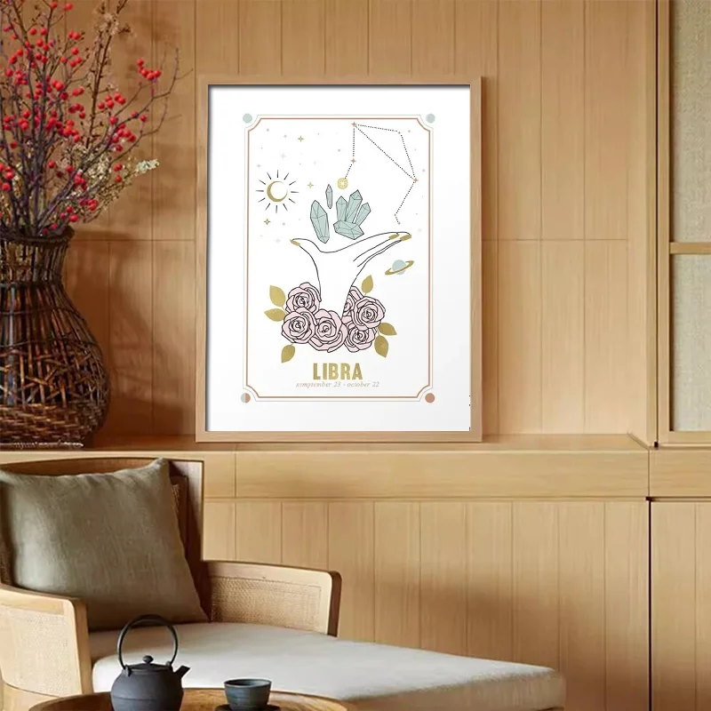 البوهيمي زودياك التارو علم التنجيم الفني سلسلة المشارك الجمالية HD طباعة جدار صور قماش لوحات لغرفة النوم ديكور المنزل #4