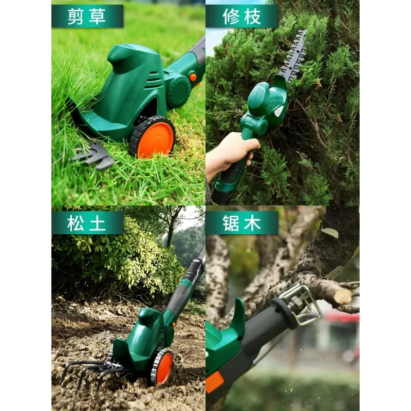 Lawn mower Small household multi-functional rechargeable pruning hedge clipper Lithium electric weeding and soil trimmer