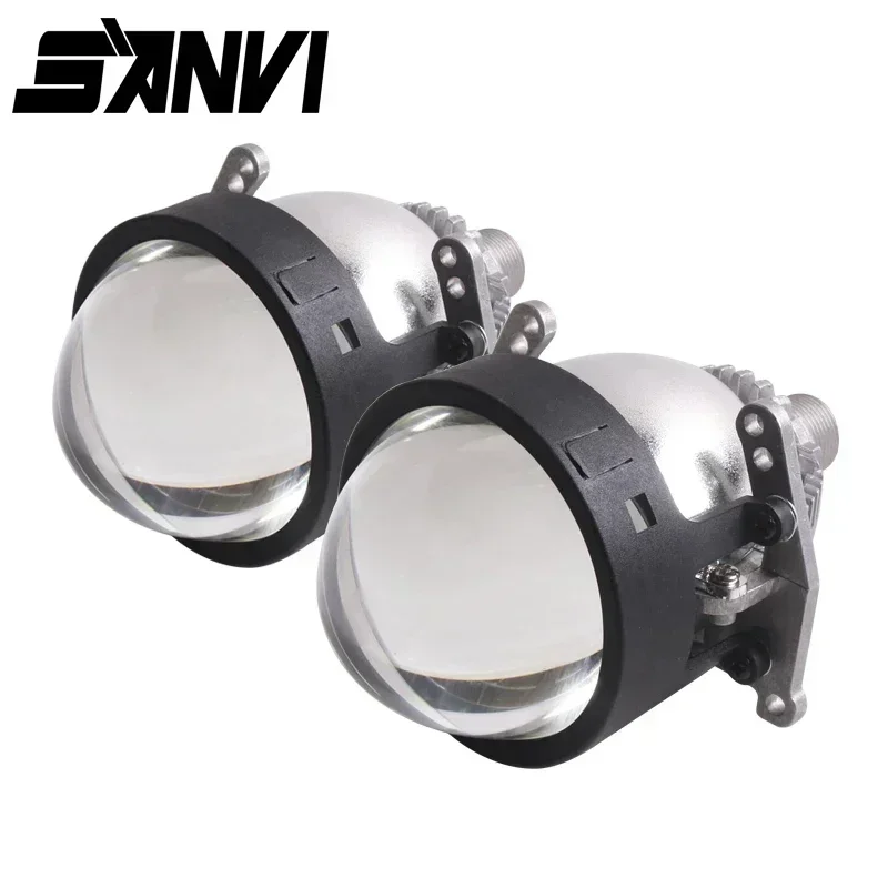 Sanvi-Bi LED عدسة الإسقاط المصباح ، ملاك العين Shrouds ل H4 ، H7 ، 9005 ، 9006 ، VS زينون ضوء التحديثية ، 3 "، 12 فولت ، 124 واط ، 5500 كيلو