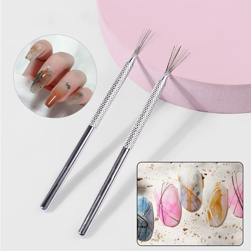 7 Pin Stripe Nail Art Liner Brush 3D Tips Manicure Ultra-thin Line Drawing Pen UV Gel Brushes Painting Tools