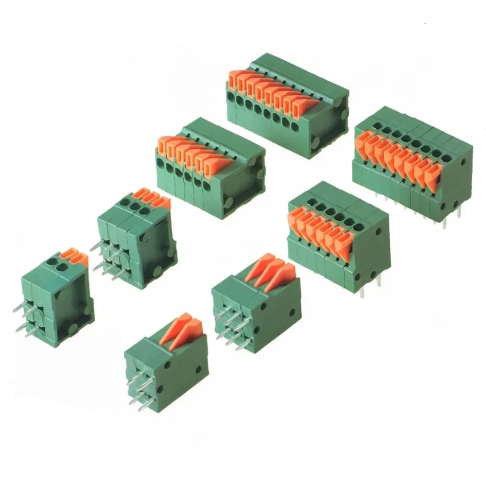 5PCS KF141 Series Terminal Block Straight & Bent Foot KF141V KF141R 2.54mm 2-8Pin Push-In Spring Screwless PCB Wire Connector