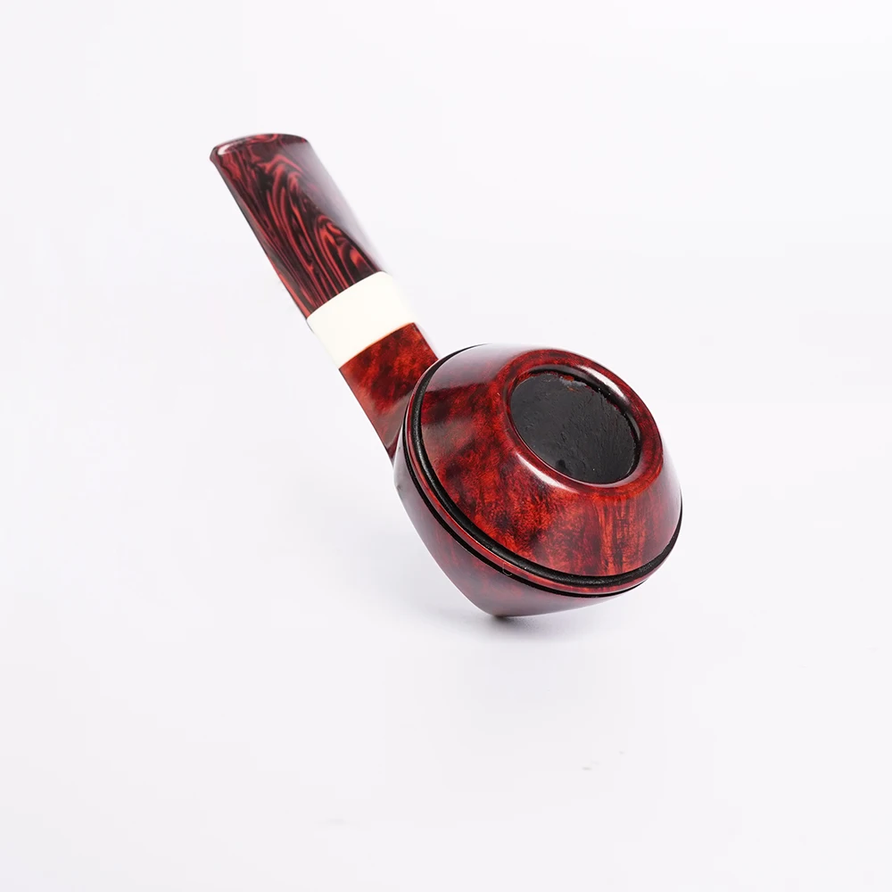 

MUXIANG Handmade briar tobacco pipe Cumberland pipe mouthpiece small portable bulldog pipe double waistline design father gift