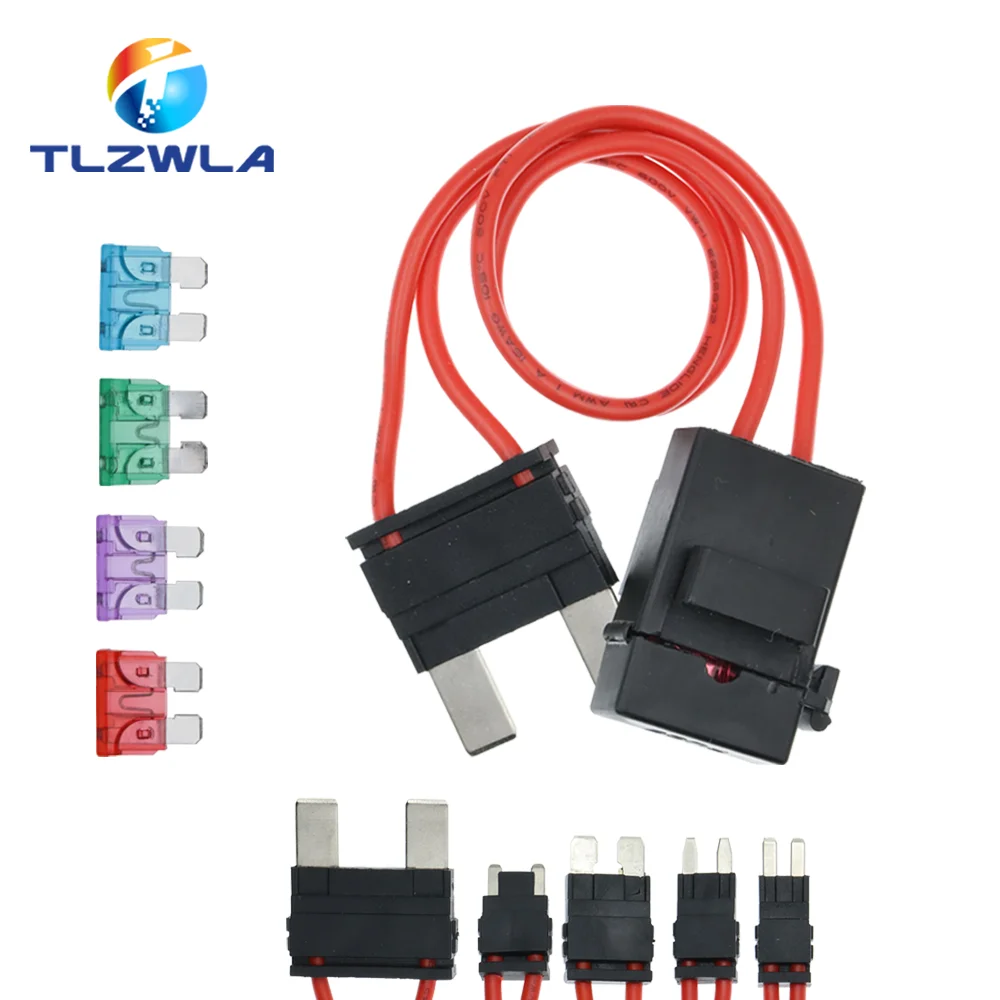 32V ACC Duży rozmiar Standardowy uchwyt bezpiecznika samochodowego Mini Micro2 Rozmiar 16AWG Nieniszcząca skrzynka bezpieczników Przedłużacz bezpiecznika płaskiego ATM