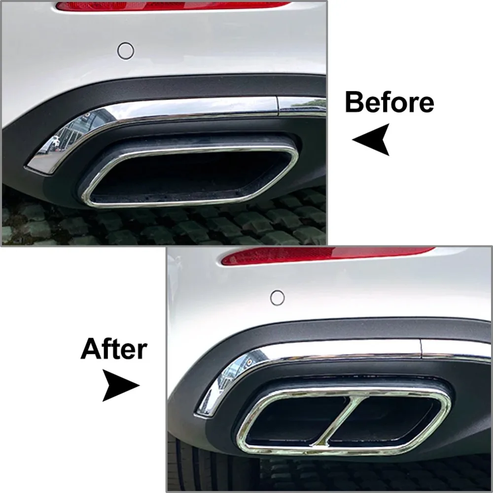 New Rear Exhaust Muffler Tail Pipe Cover Trim For Mercedes Benz C Class W206 C200 C260 C300 AMG Line 2022+ Tail Bumper Styling view 2