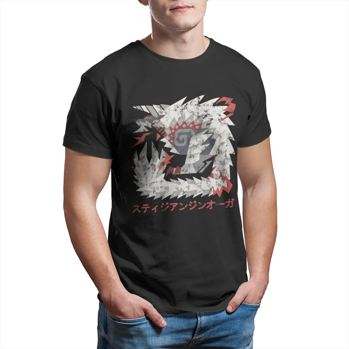 

Monster Hunter World Iceborne Stygian Zinogre Kanji video games Unisex T-Shirt for Men Pure Cotton printed Tee Clothing Summer