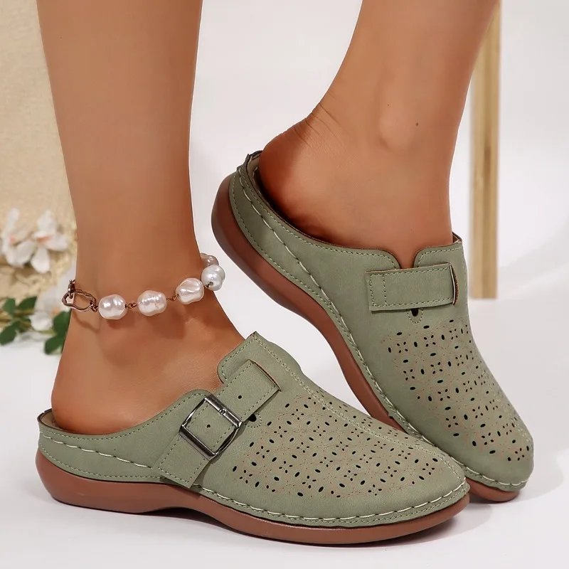 Sandales orthopédiques à bout ouvert pour femmes, pantoufles rétro antidérapantes et respirantes, chaussures d'été, offre spéciale