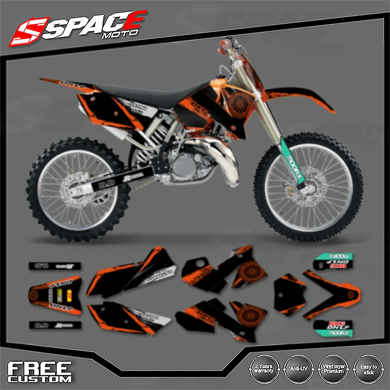 

SPACE Custom Motorcycle Graphics Background Decal for KTM 2003 2004 SX SXF 2004 EXC 125 250 300 350 450 Decals Stickers Kits 01