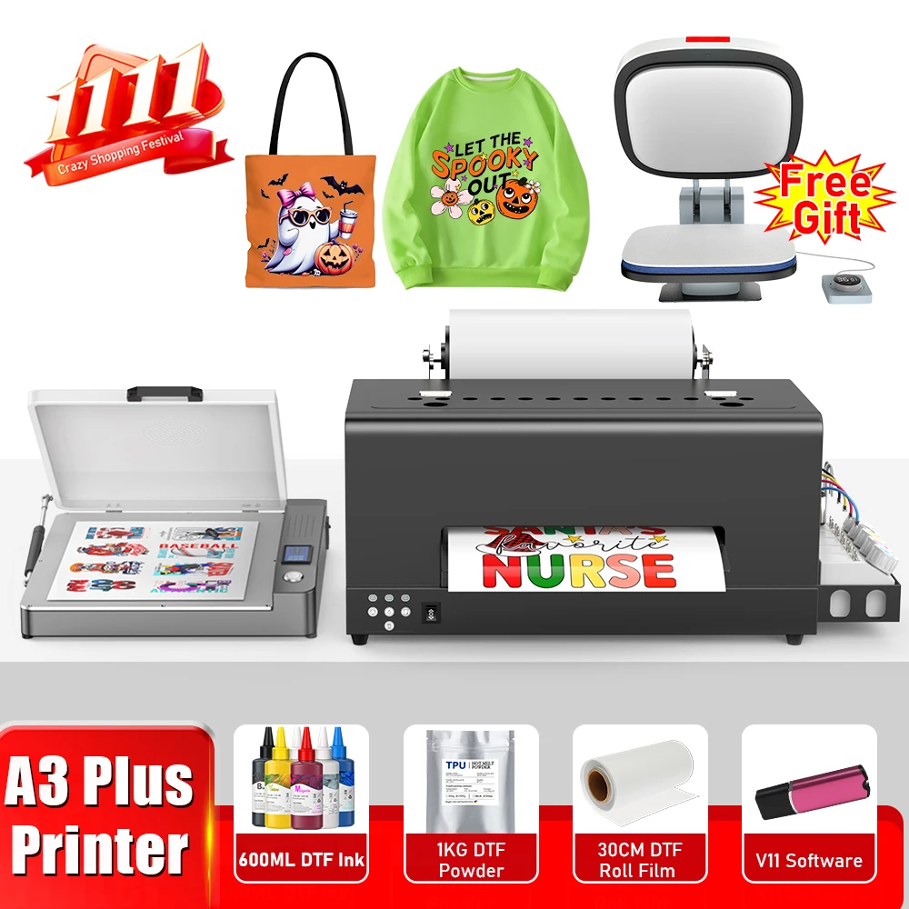 DTF Printer a3 For Epson xp600 directly to film A3 dtf printing machine For Jeans Hoodies Fabric Clothes tshirt printing machine