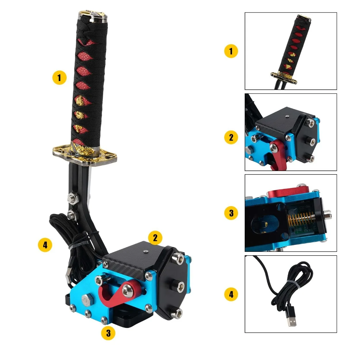 Racing Games Handbrake 14Bit Sword Hilt SIM Kits For Logitech G27 G25 G29 T500 T300 FANATECOSW LFS DIRT Replacement Accessories