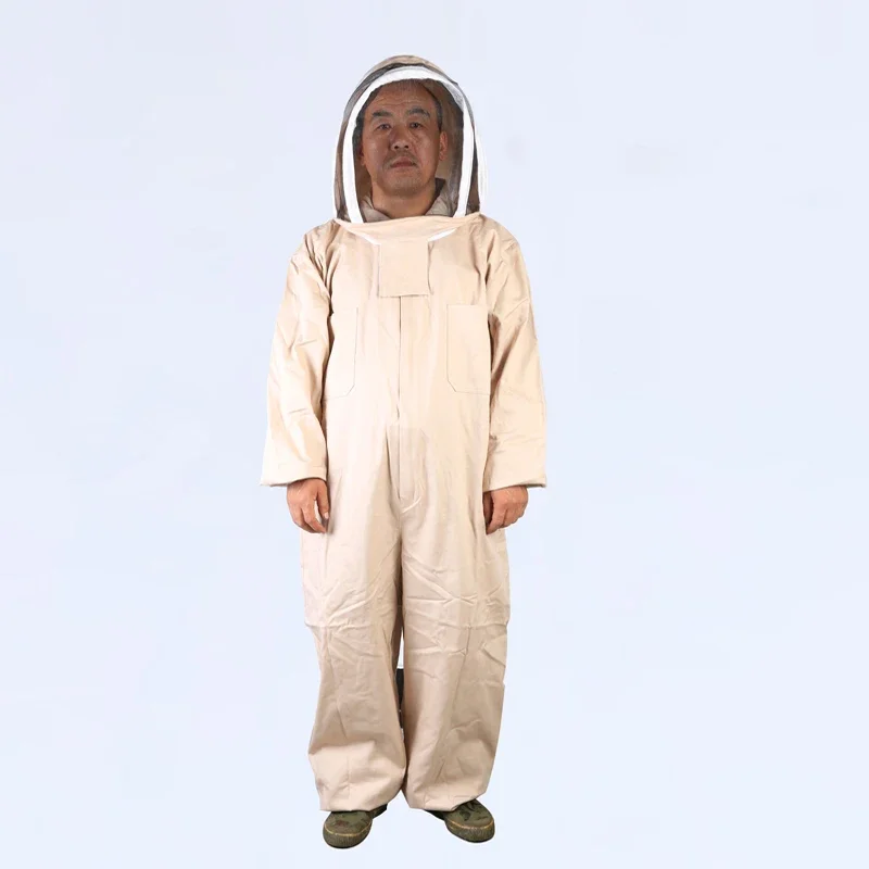 NewBeige anti bee suit  wear protective clothing Siamese bee  hat shipping thickened clothing XL XXL