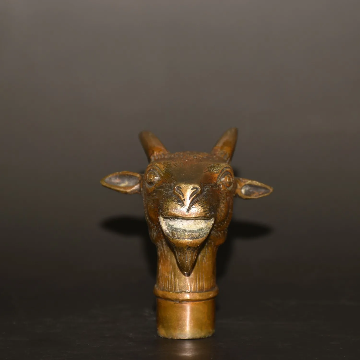Pure copper zodiac sign, sheep crutch, staff head