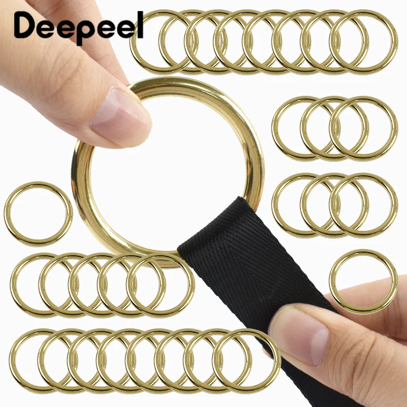

10/20Pcs Solid Brass O Ring Buckles 8-51mm Loop Clasp for Keychain Dog Collar Connect Rings Hook Webbing Strap Bag Accessories