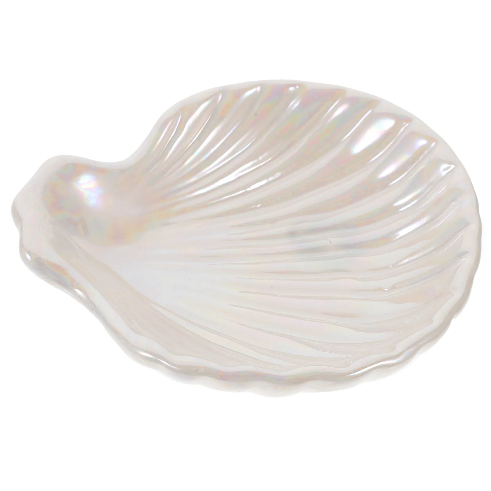 Shell Shaped Ceramic Jewelry Tray for Rings Earrings Necklaces Bracelets Desktop Organizer Display Dish Home Decor Gift Sundries