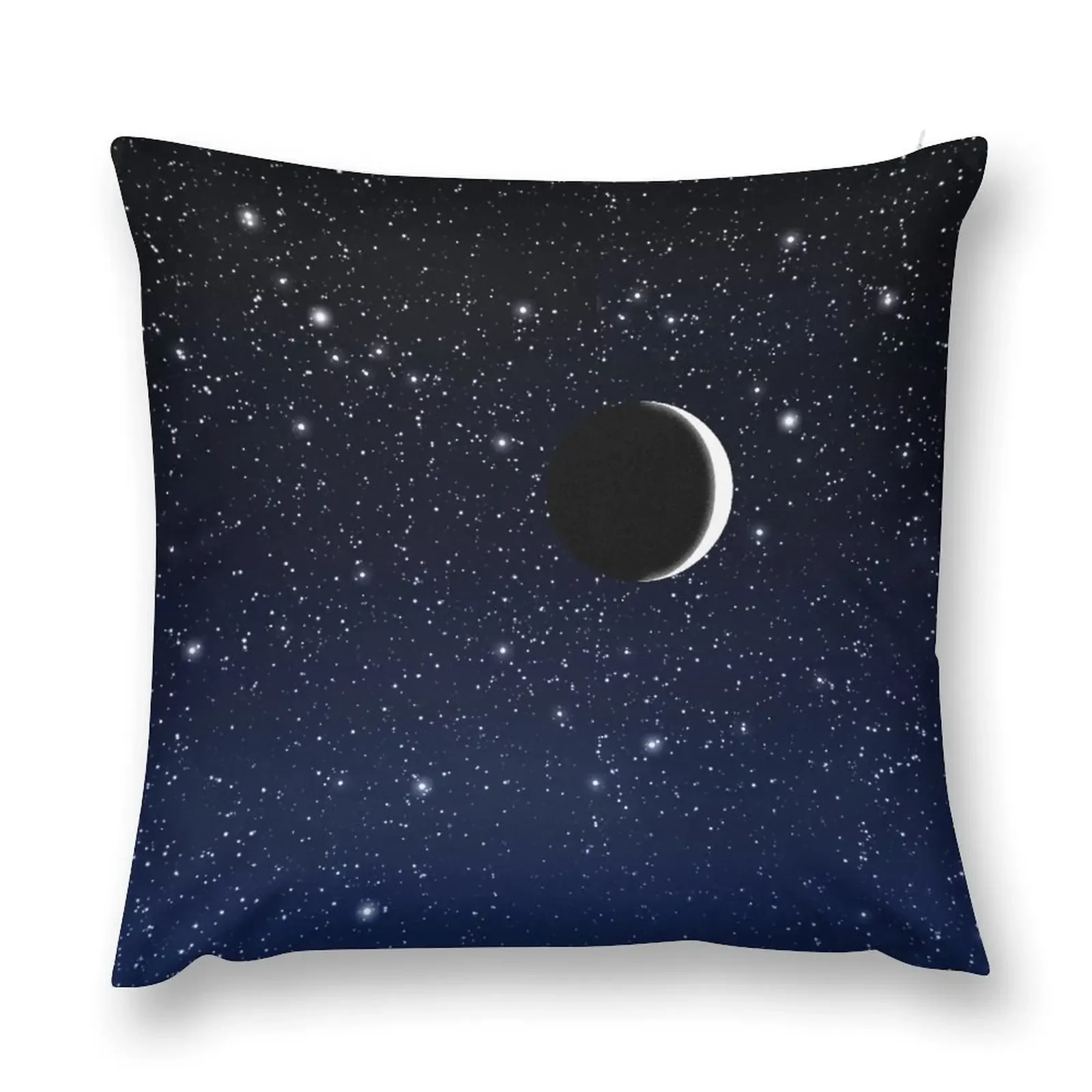 Stars and Crescent Moon, Deep Blue to Black Throw Pillow Sofa Cushion Cover Christmas Cushion For Home pillow