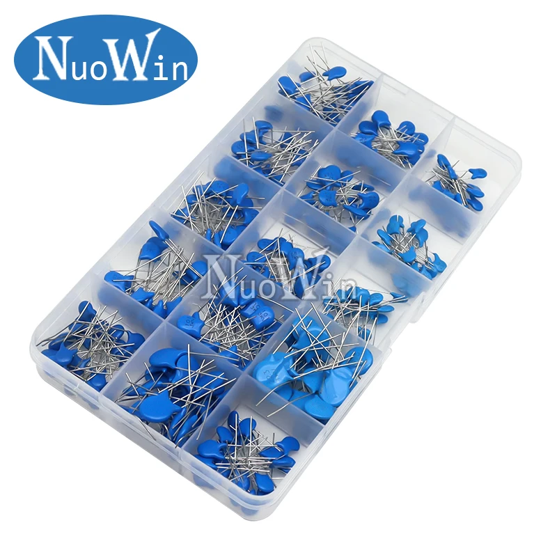 300PCS High Voltage Ceramic Capacitor Assorted Kit 15Values 1KV 2KV 3KV 100PF 470PF 1NF 10NF 22NF Capacitance Set