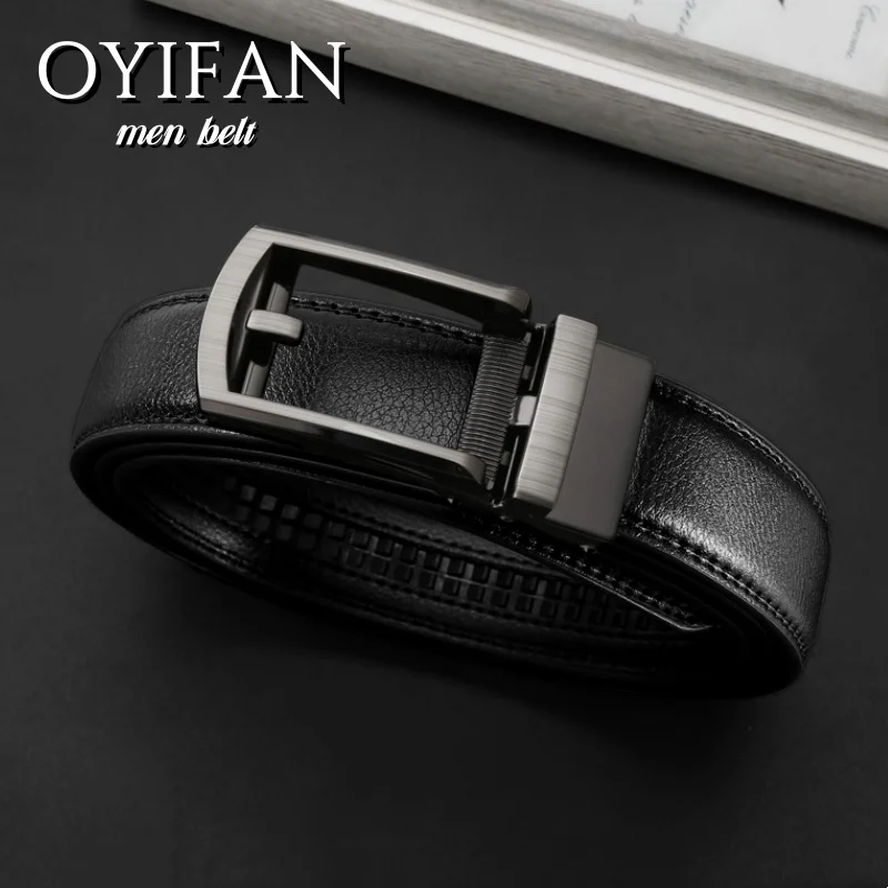 

Мужской ремень с автоматической пряжкой, ремни из натуральной кожи, повседневный деловой ремень, популярный стиль, кожа высокого качества, регулируемый
