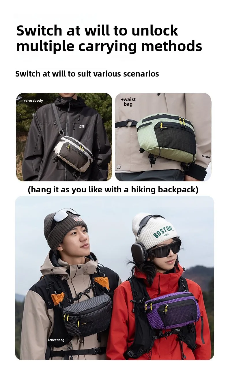 Outdoor Wandern Taktische Brusttasche Große Kapazität Wasserdichte Nylon Umhängetasche Sport-Rucksack Hüfttasche für Männer und Frauen – Detail 3
