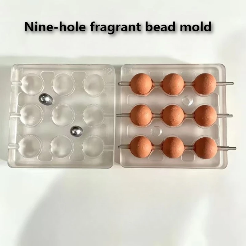 Nine Holes Acrylic Fragrance Bead Mold Round Pumpkin Beads DIY Handmade Fragrance Beads Molding Aromatherapy Craft Making Tools