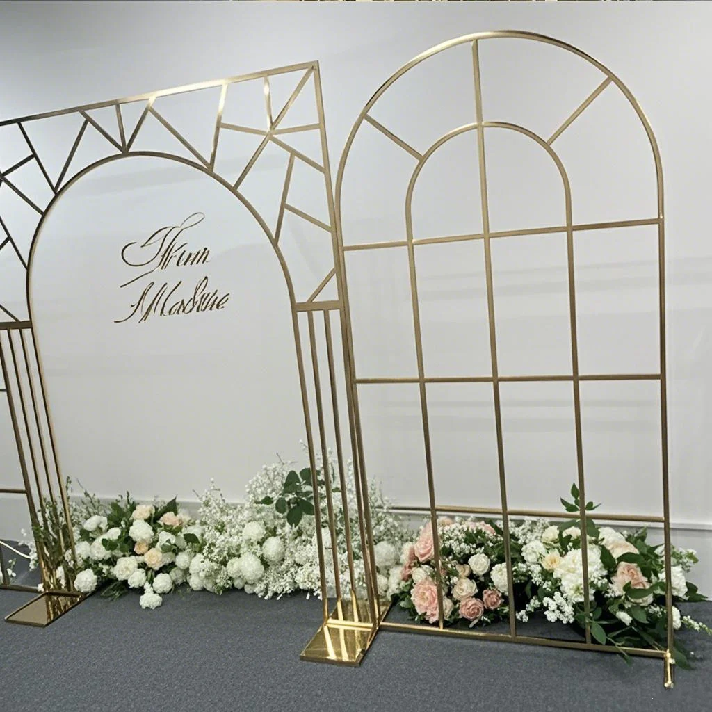 

Party decoration metal dome and square arch props forest wedding scene background screen birthday stage outdoor decoration