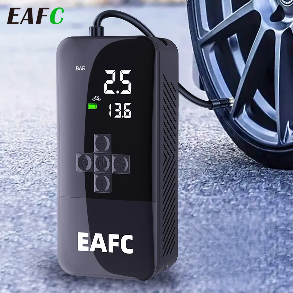 

EAFC New Inflatable Pump 150psi Portable 4000mAh Car Electric Air Pump with Built-in Air Tube Storage Design