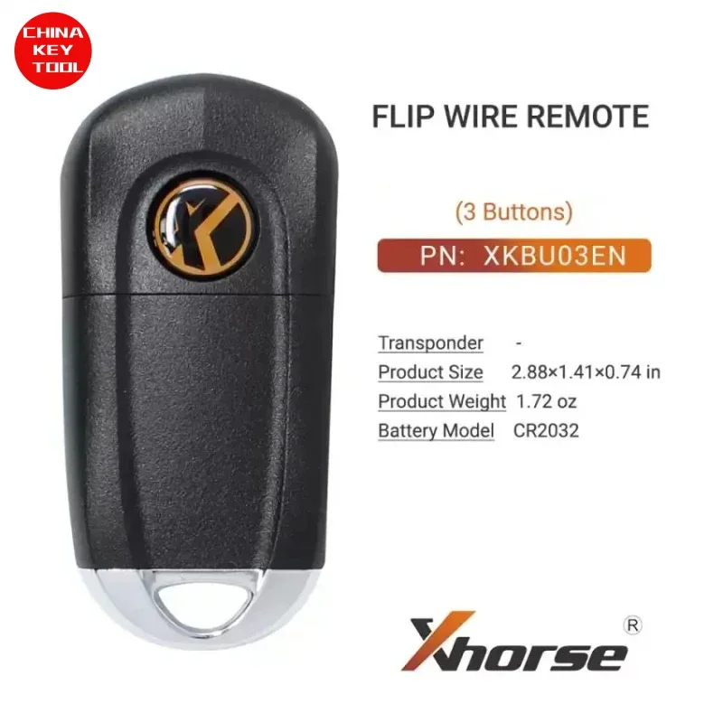 1PCS Xhorse Wire Flip Remote Key 3 Buttons XKBU03EN