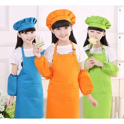 Children Front Pocket Bib Apron Kid Boys Girls Apron Kitchen Child Craft Kids Apron Child Painting Cooking Baby Pinafore