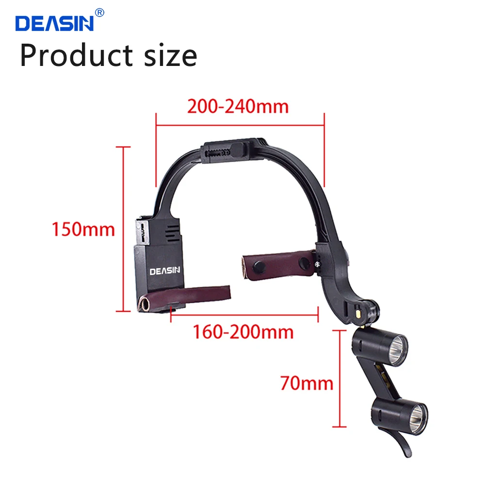 DEASIN 5X/6X Dental LED Headlight Binocular / Kepler Loupes Headband Adjustable 5W Dentist Surgical Headlamp Dentistry Magnifier