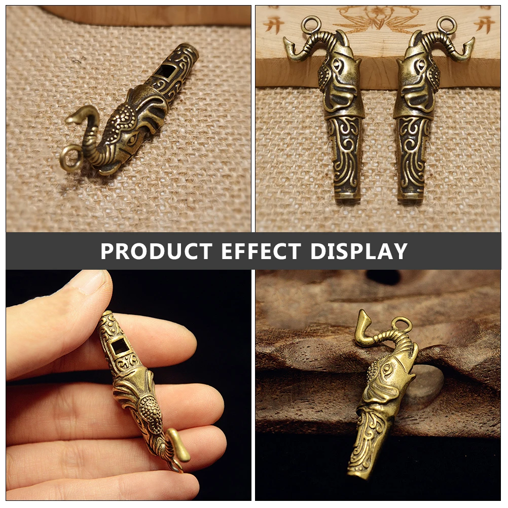 

3pcs Copper Whistles Elephant Shaped Outdoor Keychain Pendant Durable Loud Sound Gift For Sports Referee Decoration