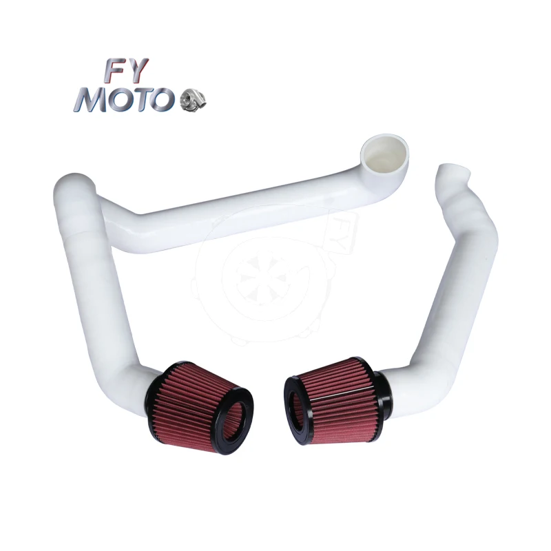 White Front Mount Intake for 2020+  G80 M3 G82 M4 S58 3.0TT Silicone Material with Wire Reinforce Inside