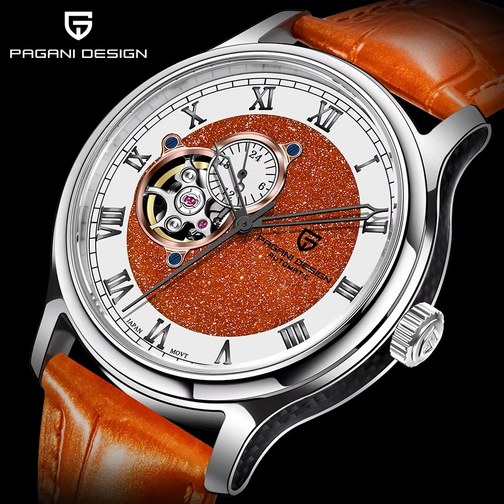 PAGANI DESIGN 2024 New 41MM Tourbillon Roman Digital Fashion Casual NH39 Sapphire Glass Men Automatic Mechanical Watch PD-YS015