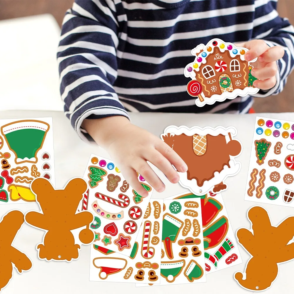 

New Cartoon Christmas Card Stickers DIY Christmas Crafts Christmas Hanging Party Favors Gift Tags Xmas Ornaments