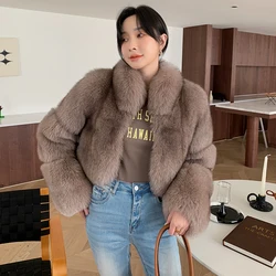 Fangtai 2023NewFashion Real Fox Fur Jacket For Women Winter Warm Luxury Plus Size Outwear FemaleVest Coats Free shipping special