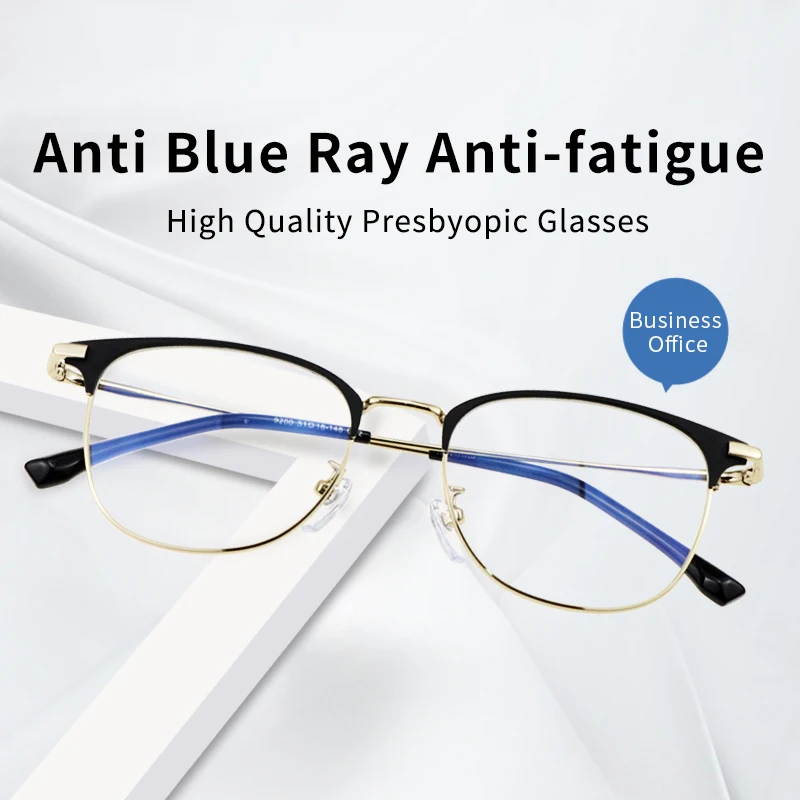 

Blue Light Blocking Reading Glasses for Stylish Metal Frame Readers anti-glare lenses and blue light filters for Men