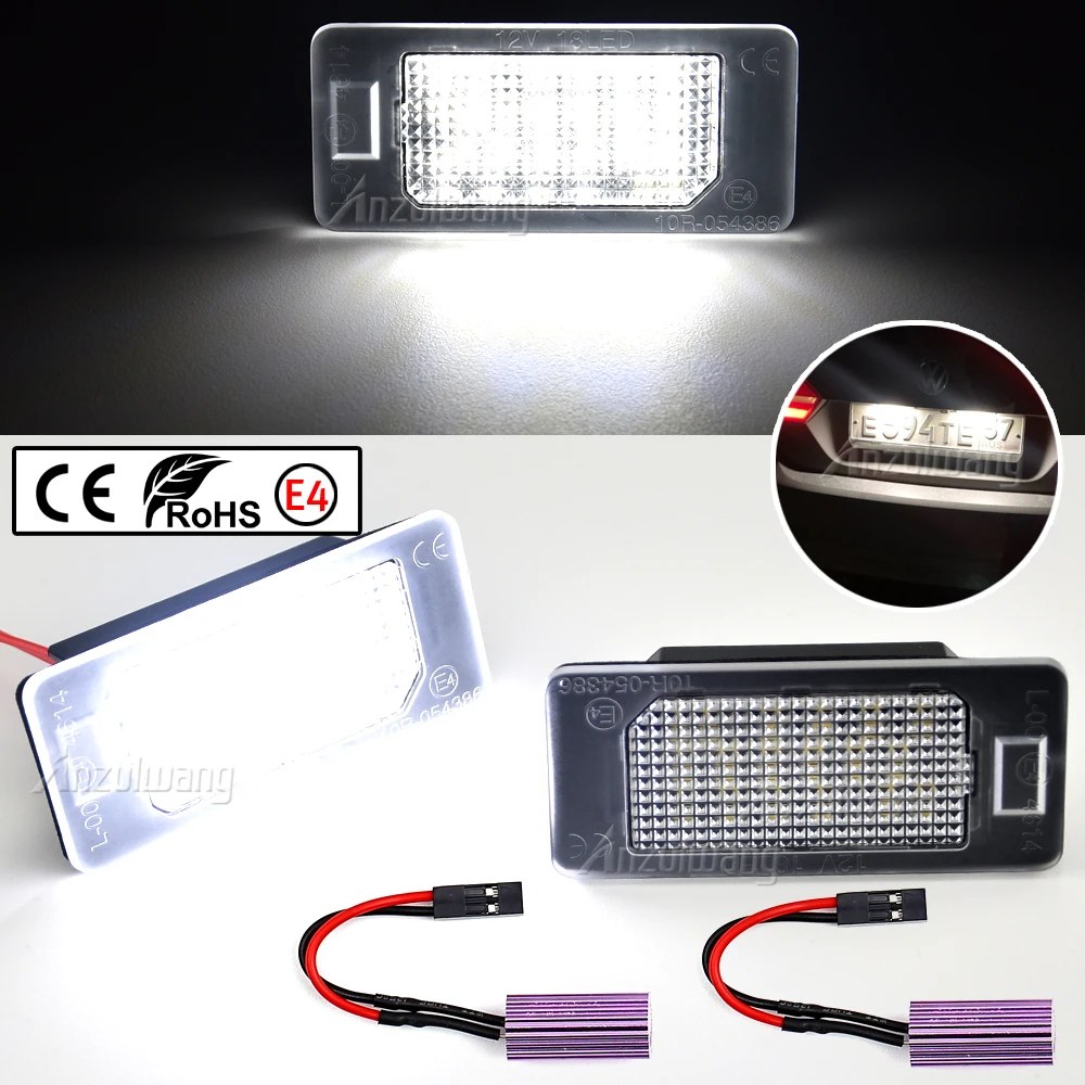 2Pcs LED License Number Plate Light Lamp For VW Golf Mk6 Mk7 Plus Jetta MK6 Passat B6 B7 Polo Touareg Mk2 Tiguan Touran Sharan