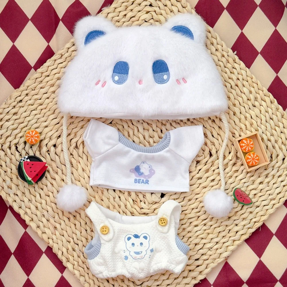 

Yellow Duck 20cm Cotton Doll Clothes Plush Hat Bear Doll Clothes Outfit Strap Pants Suit Doll Dress Up Set 20cm Cotton Doll