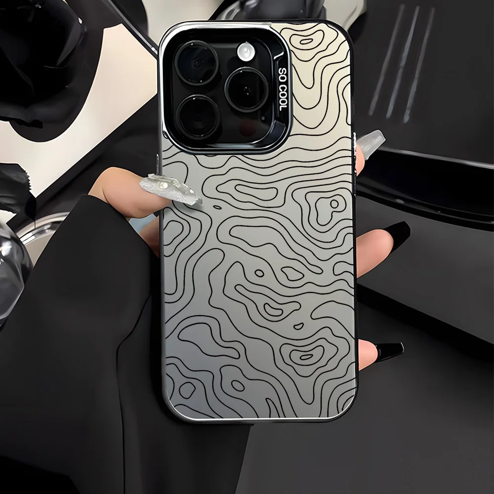 

Terrain pattern phone case suitable for iPhone 17 16 15 14 13 12 11 Pro/Max/Plus anti drop and shockproof back cover