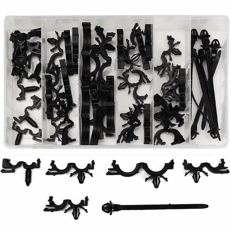 54 PCS/Lot Durable Wire Loom Routing Clip Wiring Harness Assortment Convoluted Conduit for Gm Car Interior Accessories