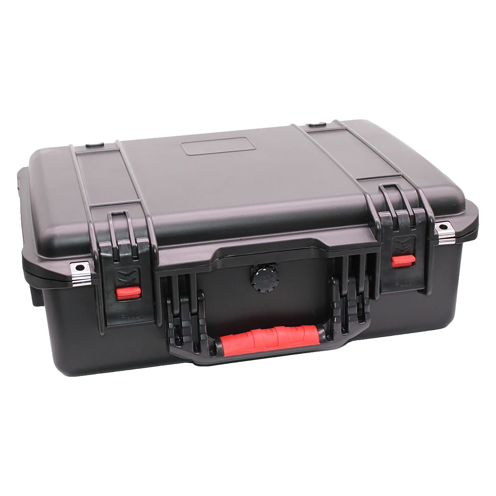 

Waterproof Hard Plastic Tool Case Bag Storage Box with Sponge Black Portable Carry Camera Lens Photography Suitcase