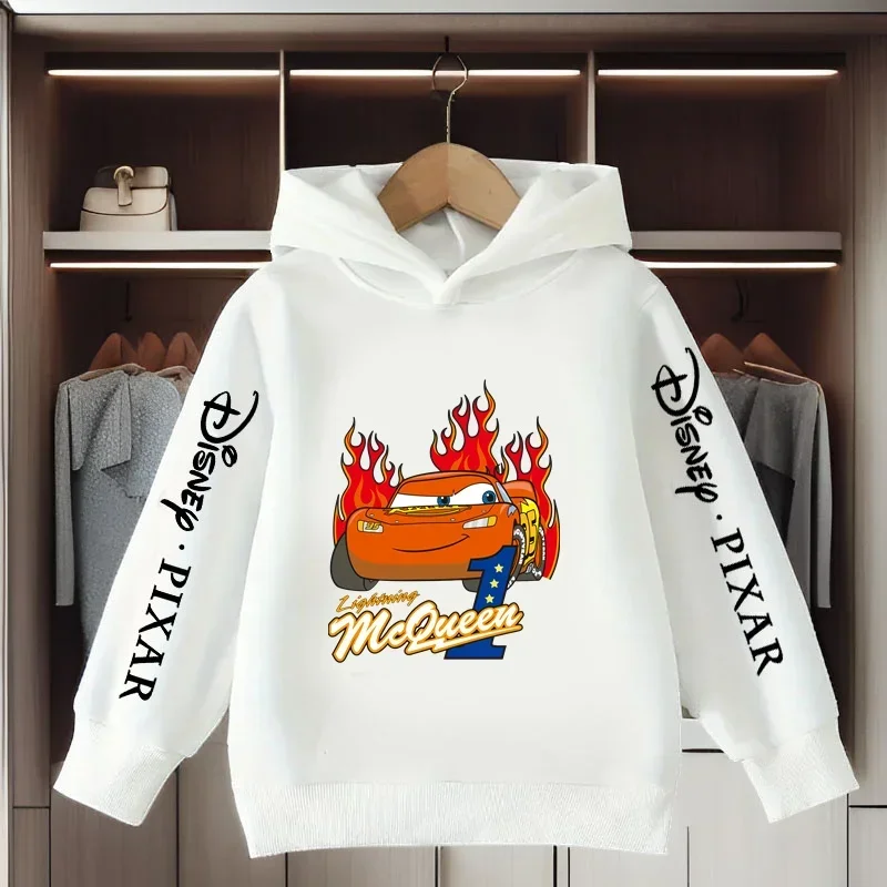 الأطفال الخريف الشتاء ديزني سيارة البرق ماكوين الكرتون طباعة هوديي عارضة الرياضة عالية الجودة قصيرة الأكمام البلوز الأعلى