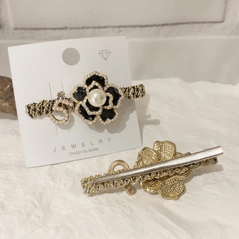 Luxus cc Kamelie Perle Haars pangen Clip Haarnadel Haars pangen Haars pange Haars pangen Stifte Vintage Haarschmuck für Frauen Mädchen