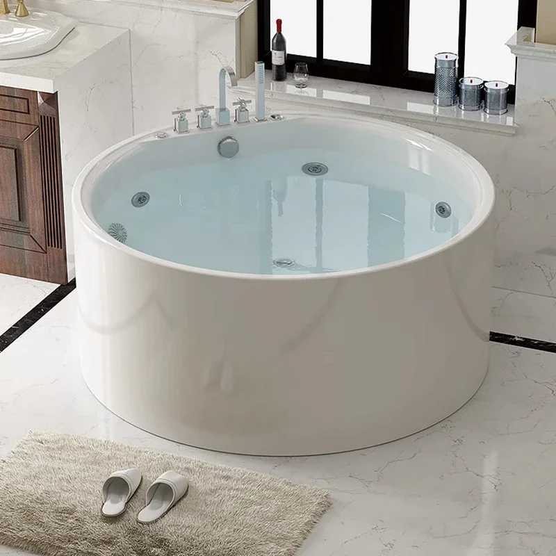 Freestanding circular Bathtub Single double Surf Massage thermostatically heated acrylic household 1.8m large bathtub